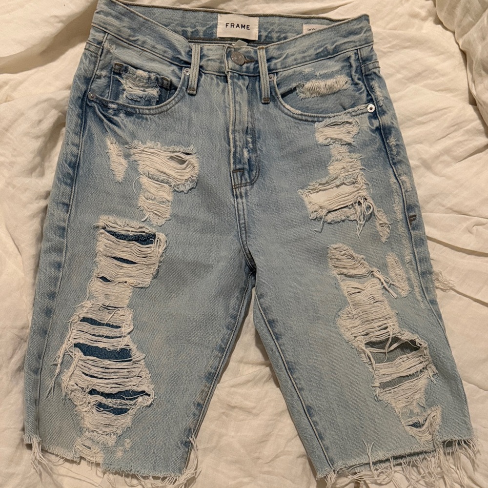 Frame Denim Light Blue Bermuda Shorts - Neiman Marcus